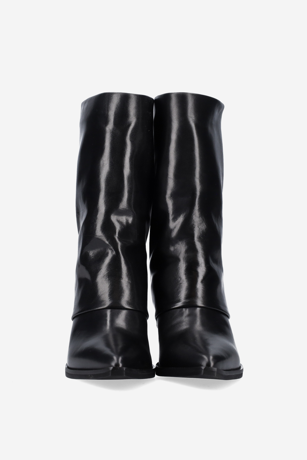 Fold-over leather boots