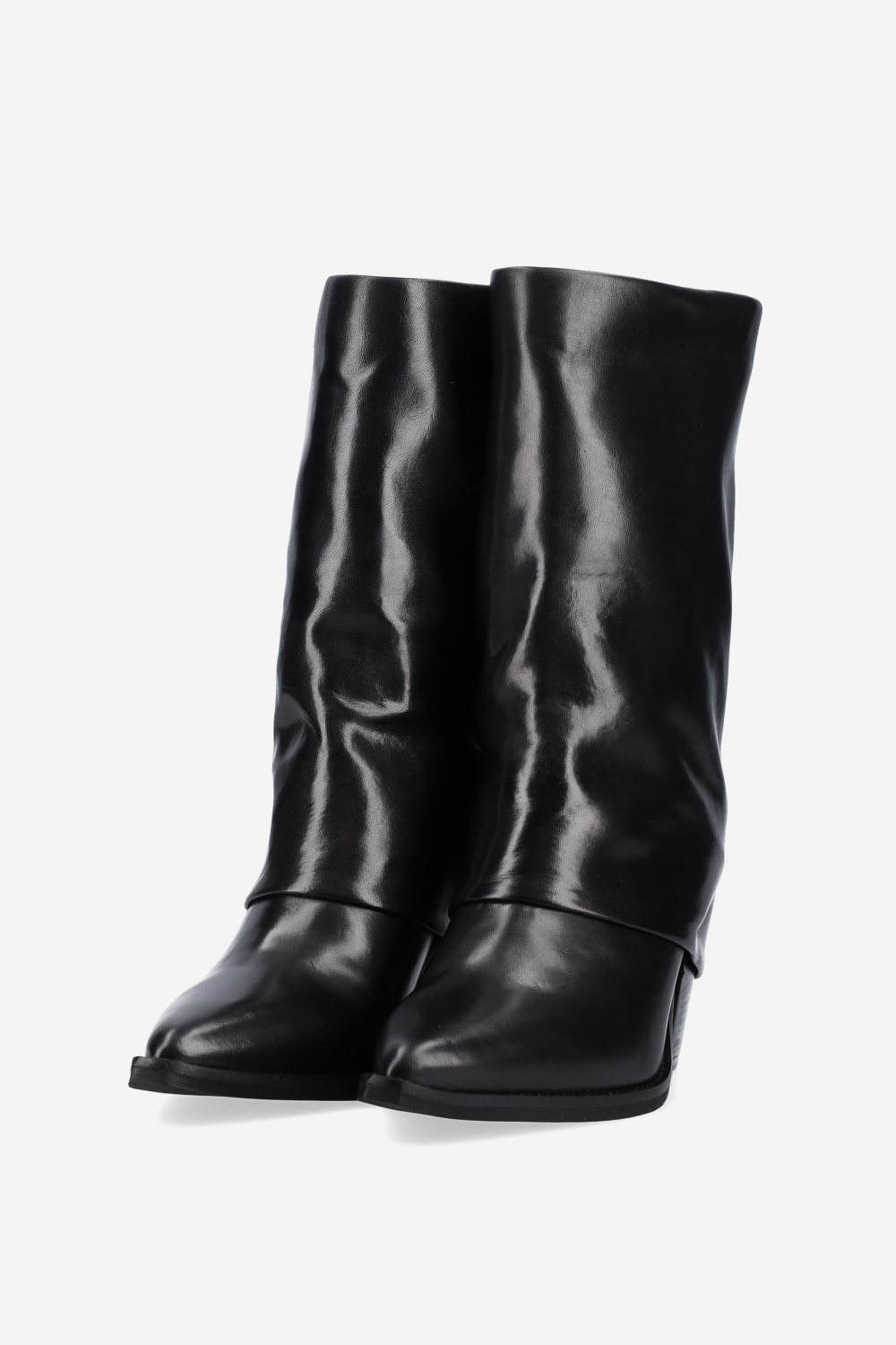 Fold-over leather boots