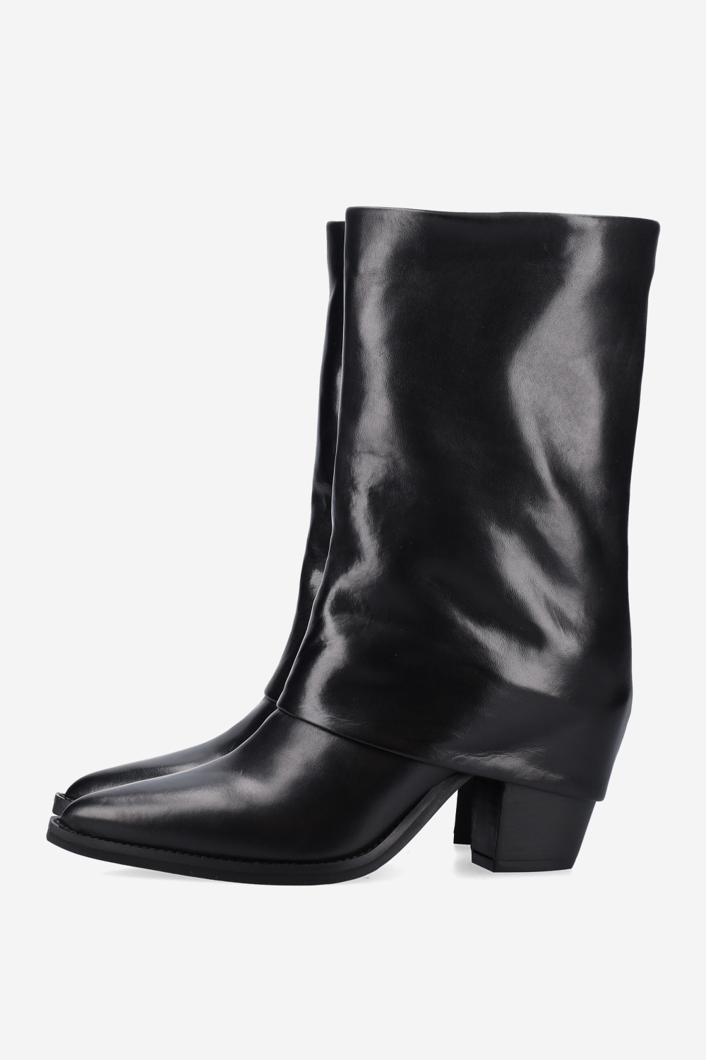 Fold-over leather boots