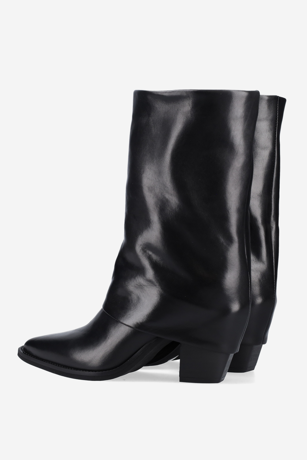 Fold-over leather boots