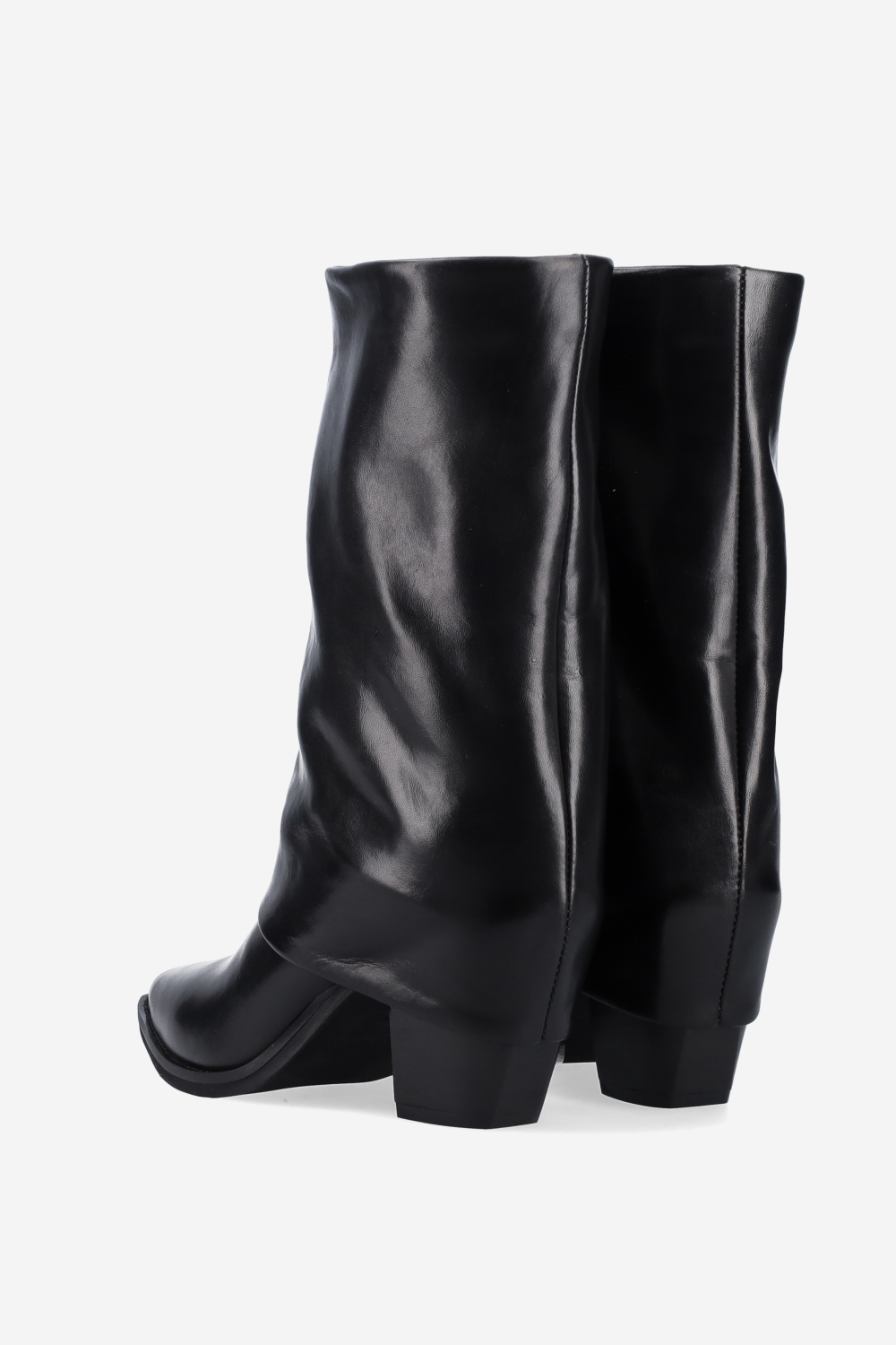 Fold-over leather boots