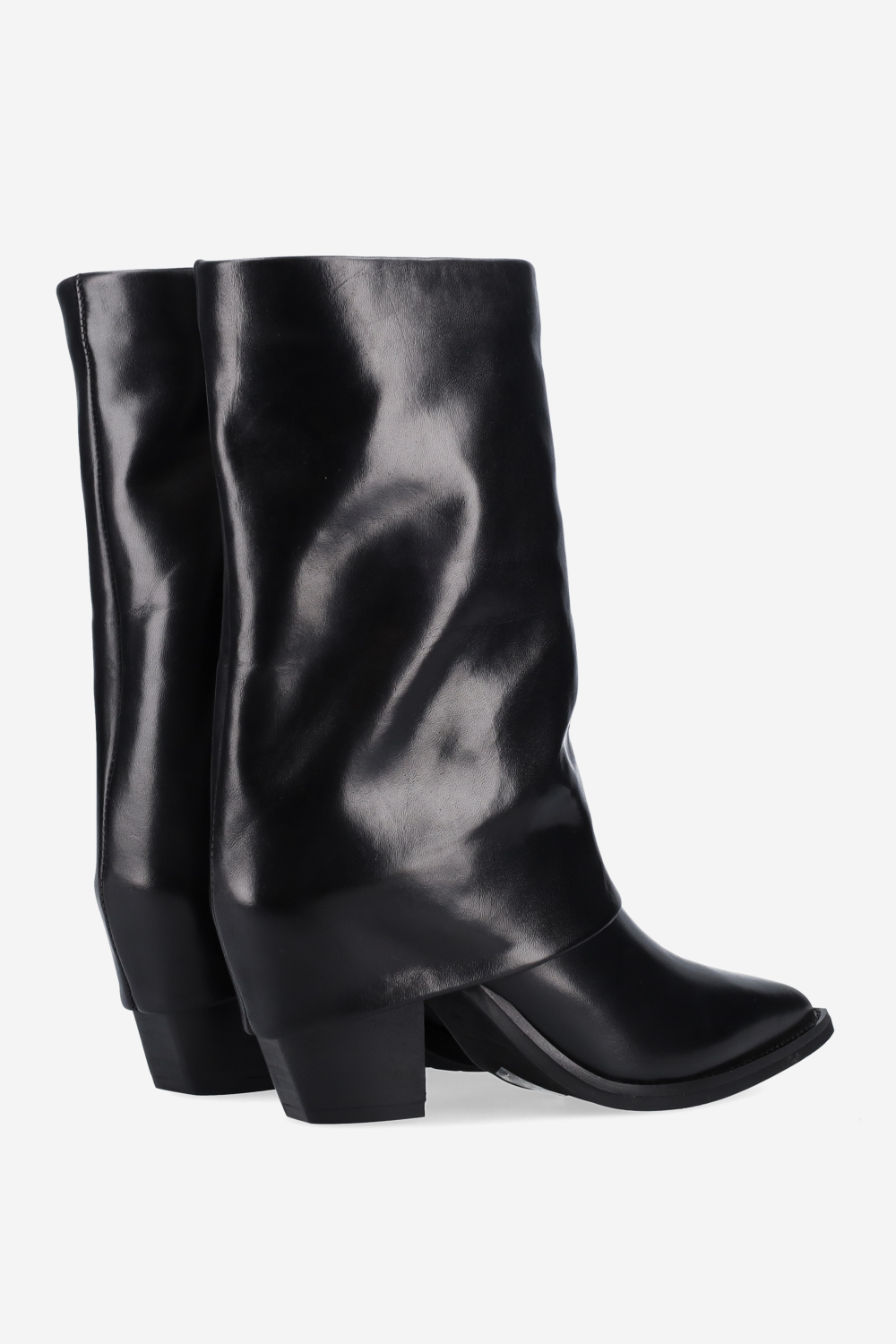 Fold-over leather boots