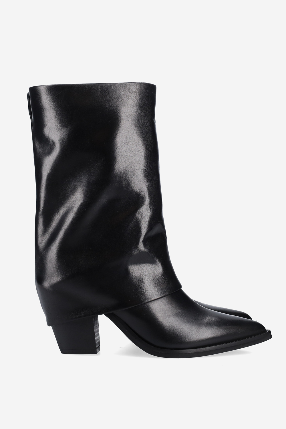 Fold-over leather boots