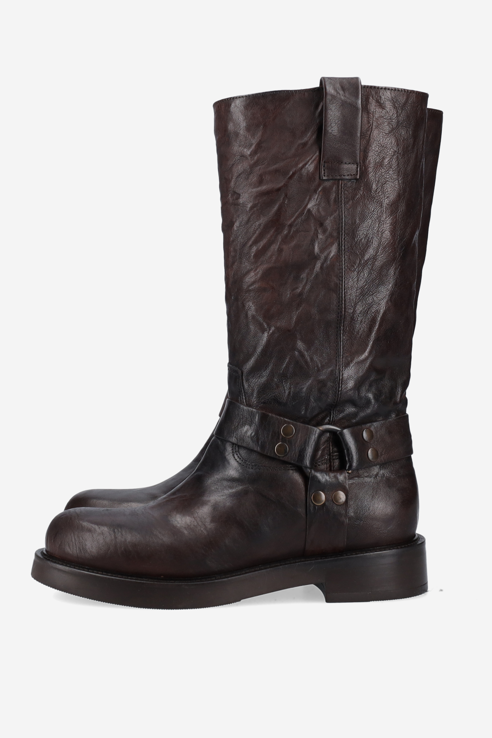 Buckled leather boots