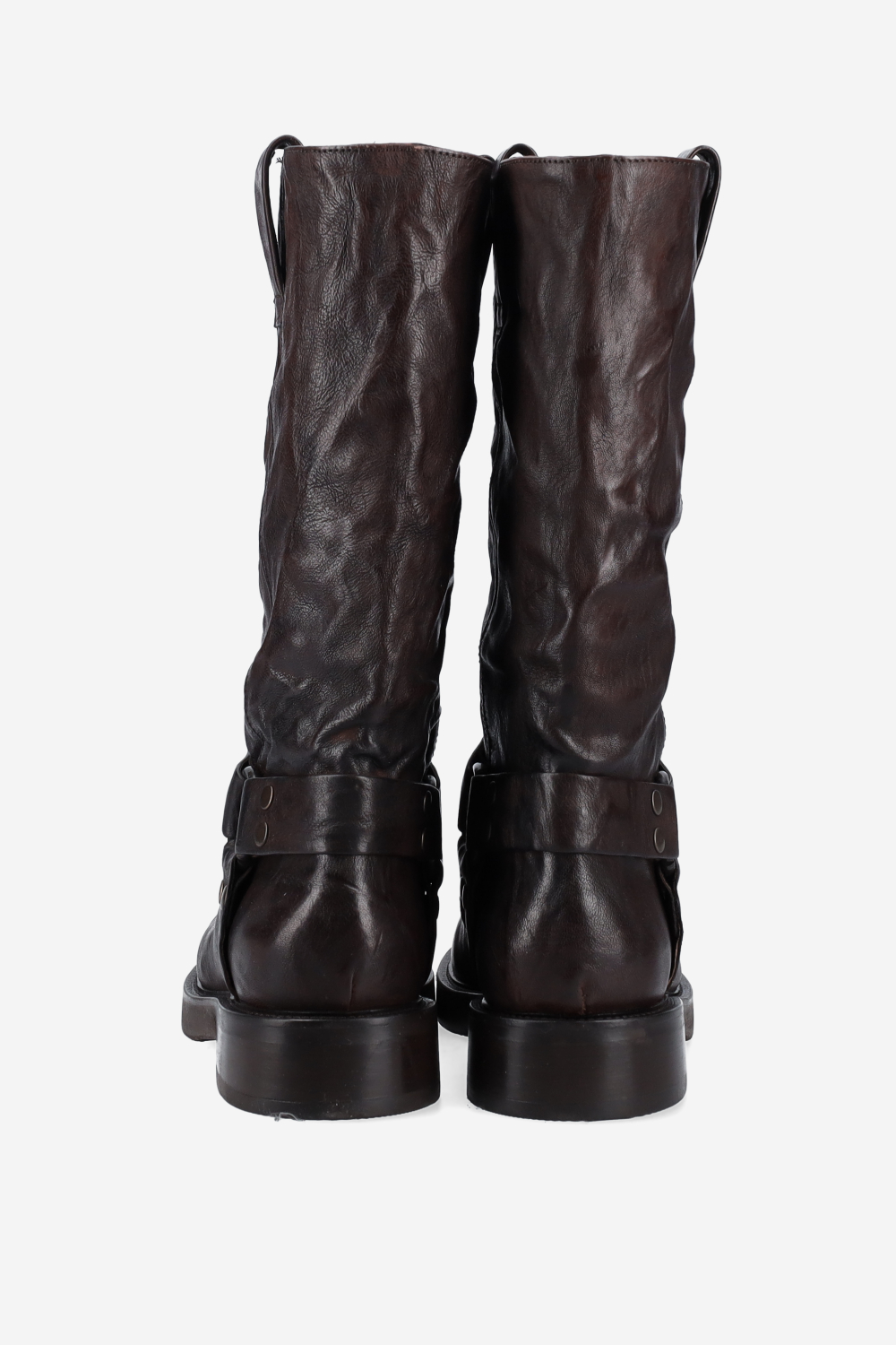 Buckled leather boots