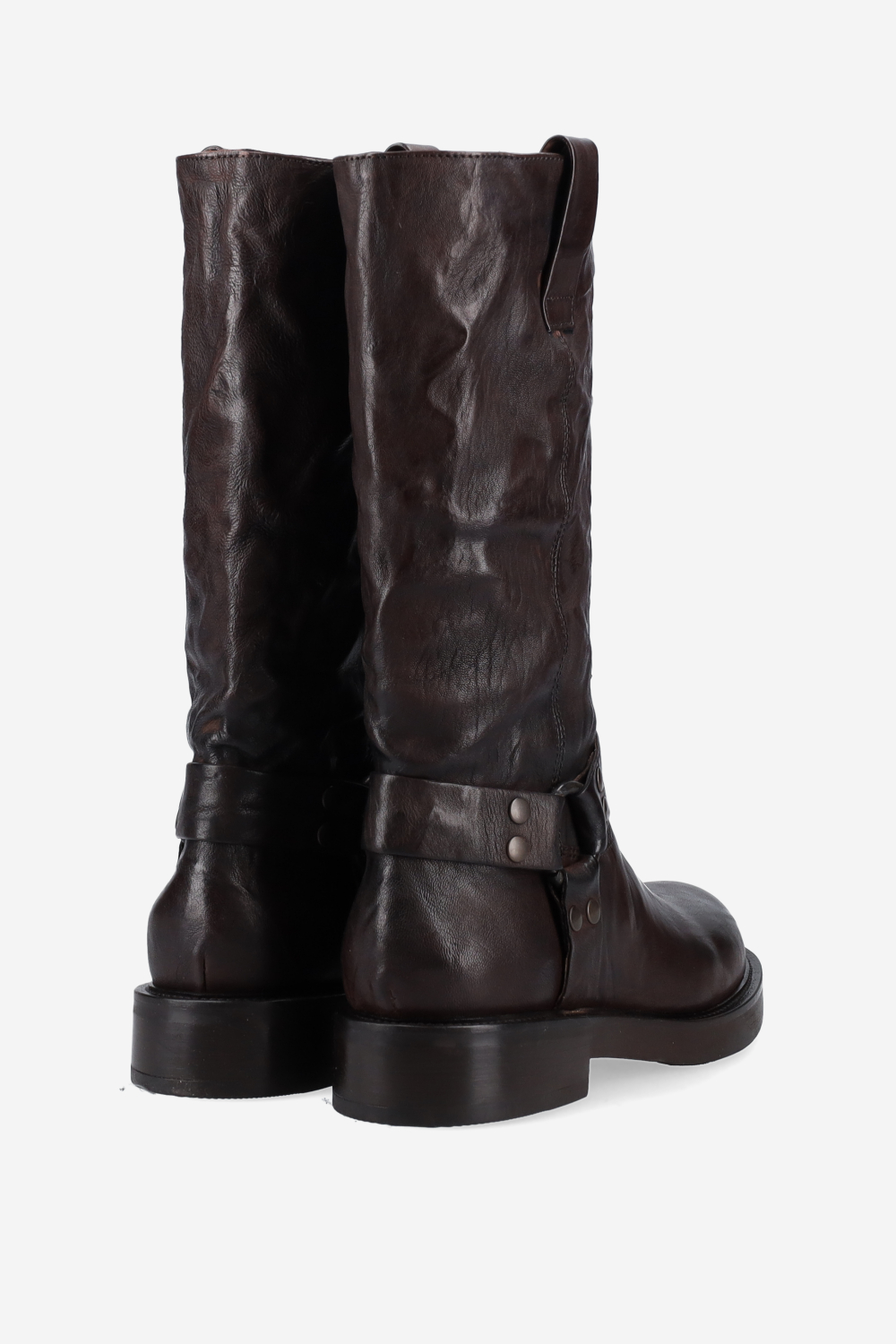Buckled leather boots