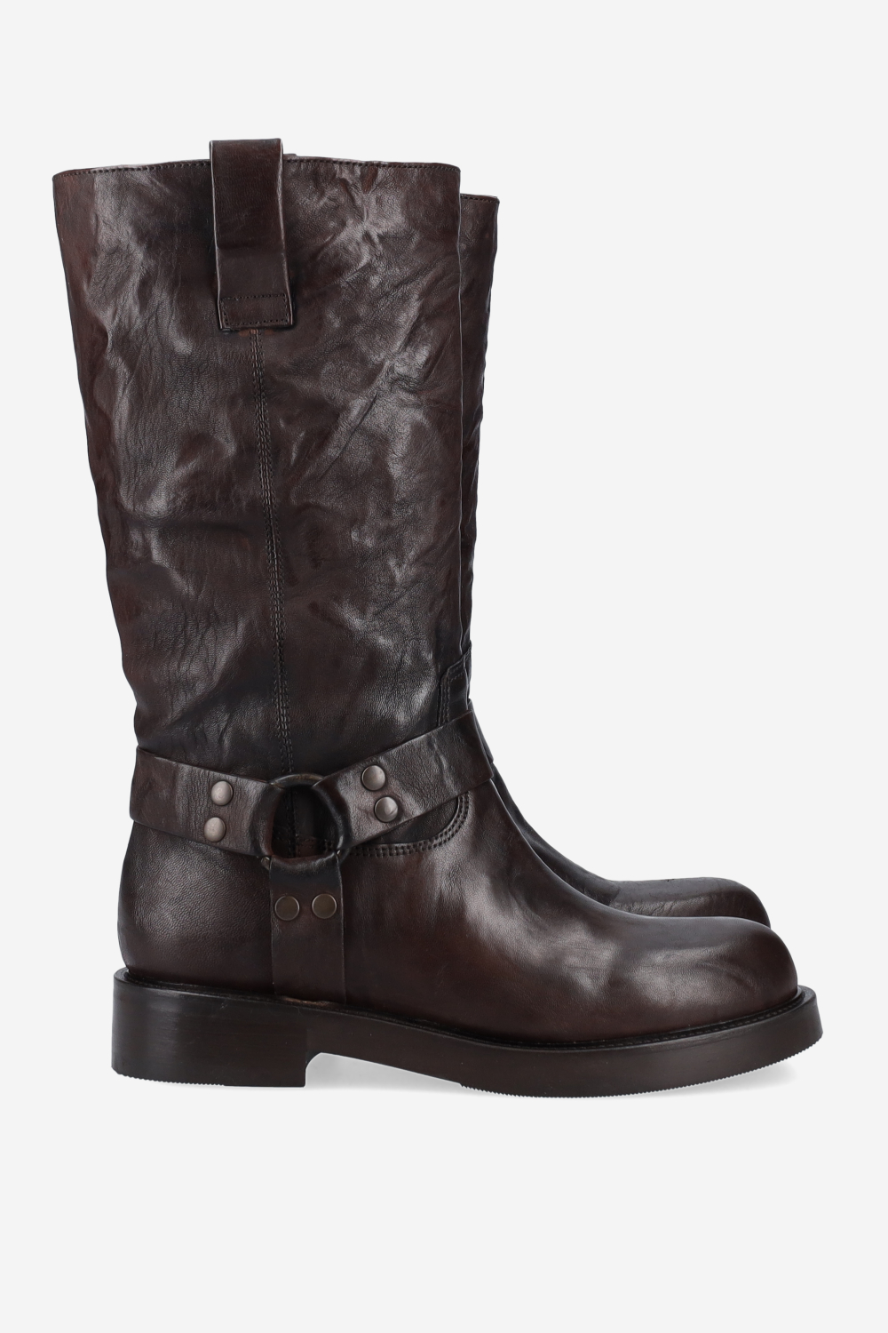 Buckled leather boots