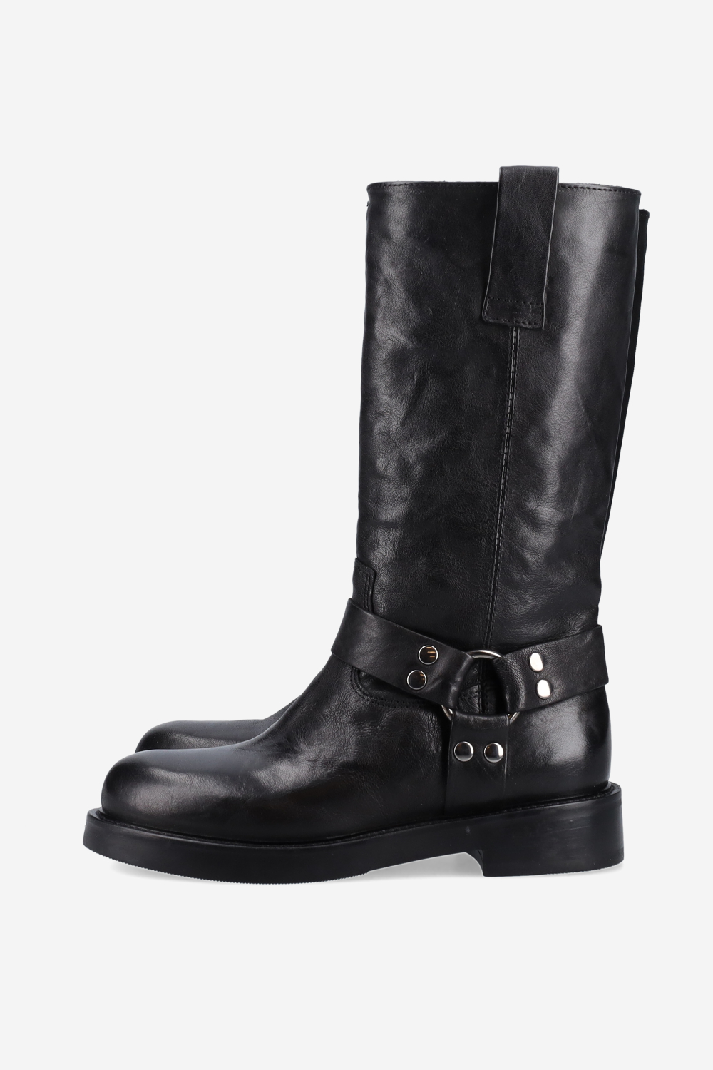 Buckled leather boots