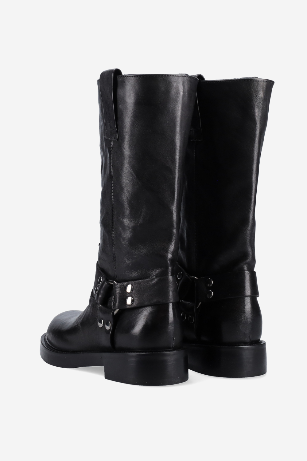 Buckled leather boots