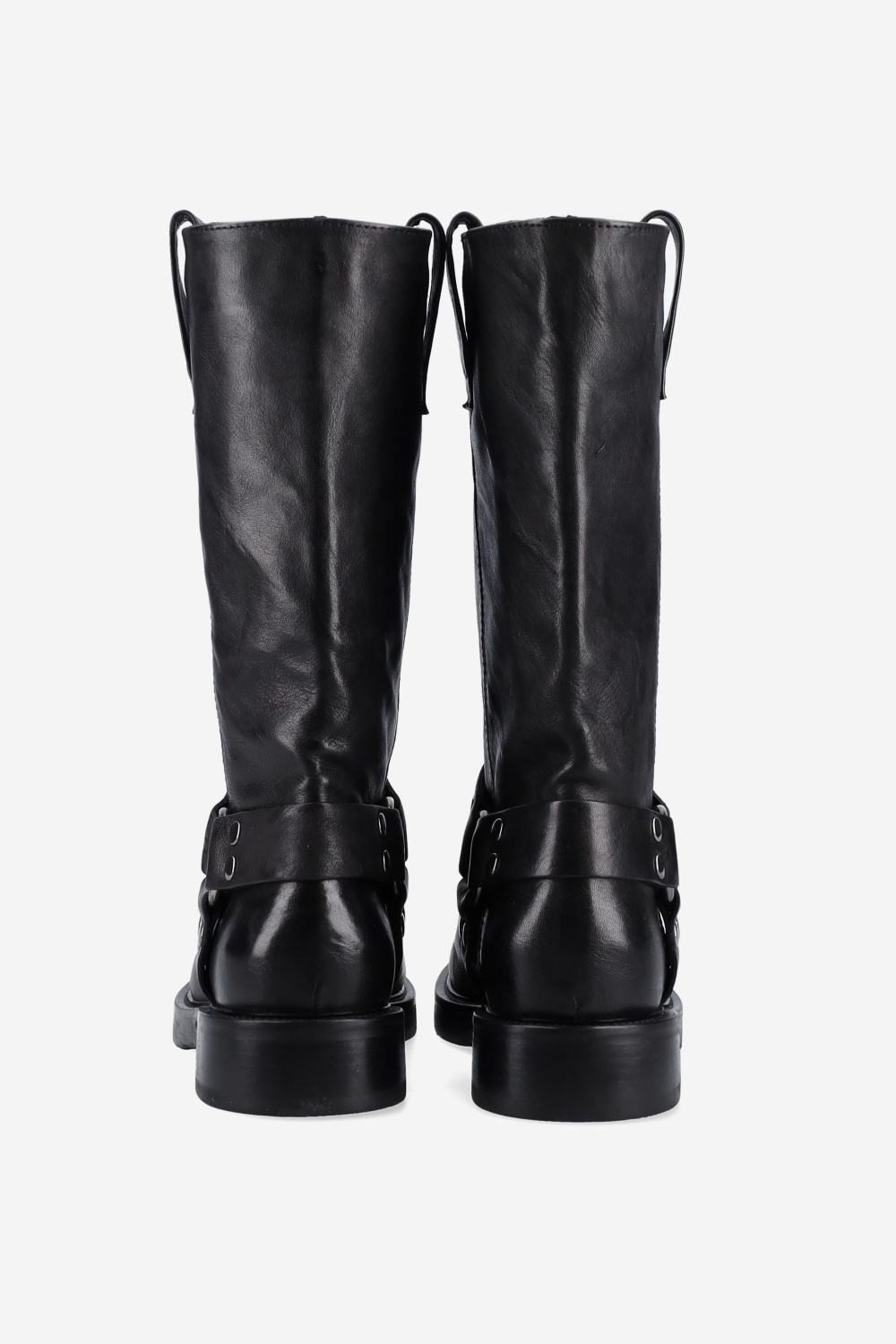 Buckled leather boots