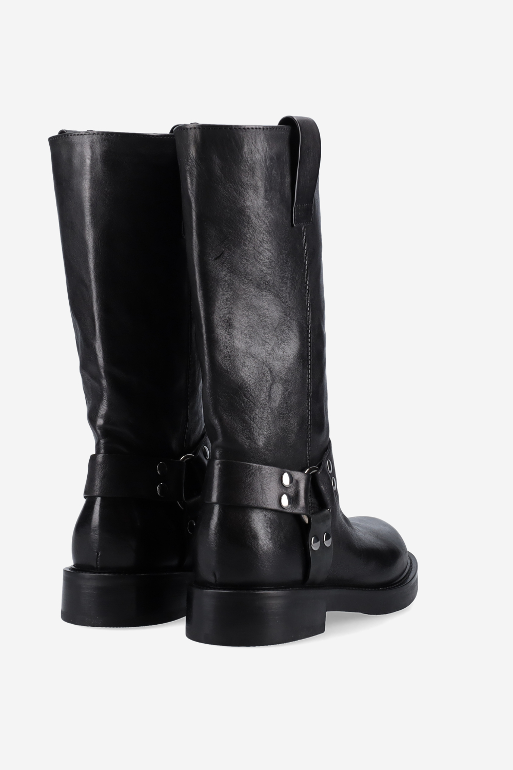 Buckled leather boots