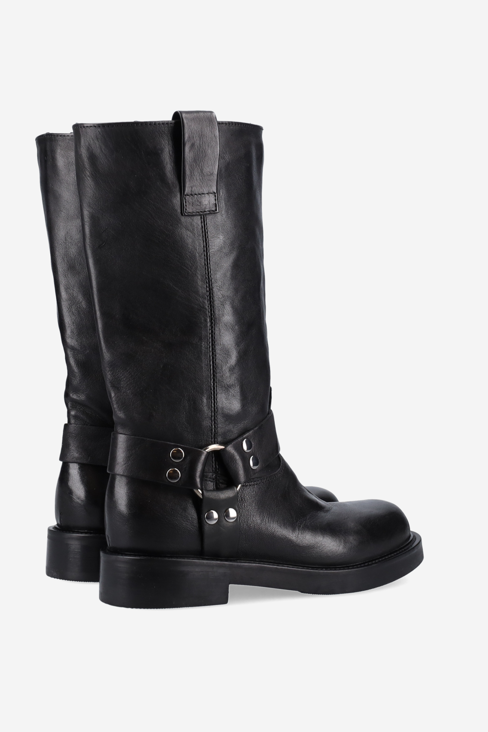 Buckled leather boots