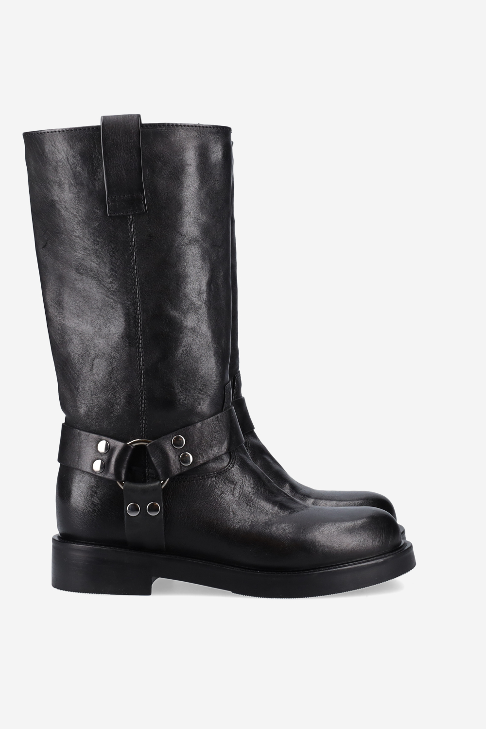 Buckled leather boots