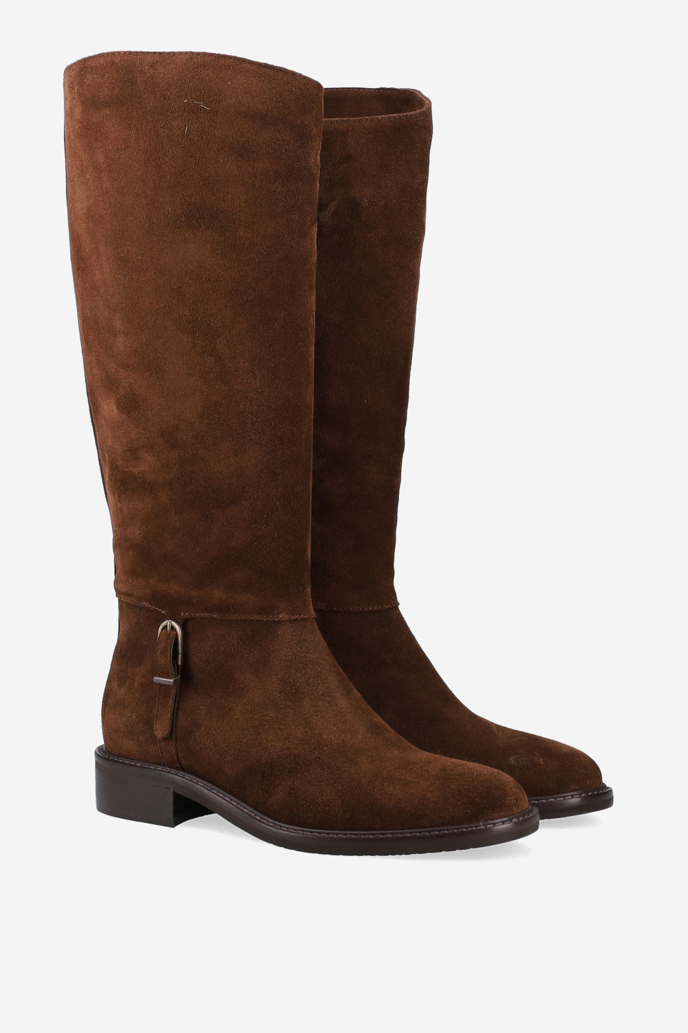 Buckled suede boots