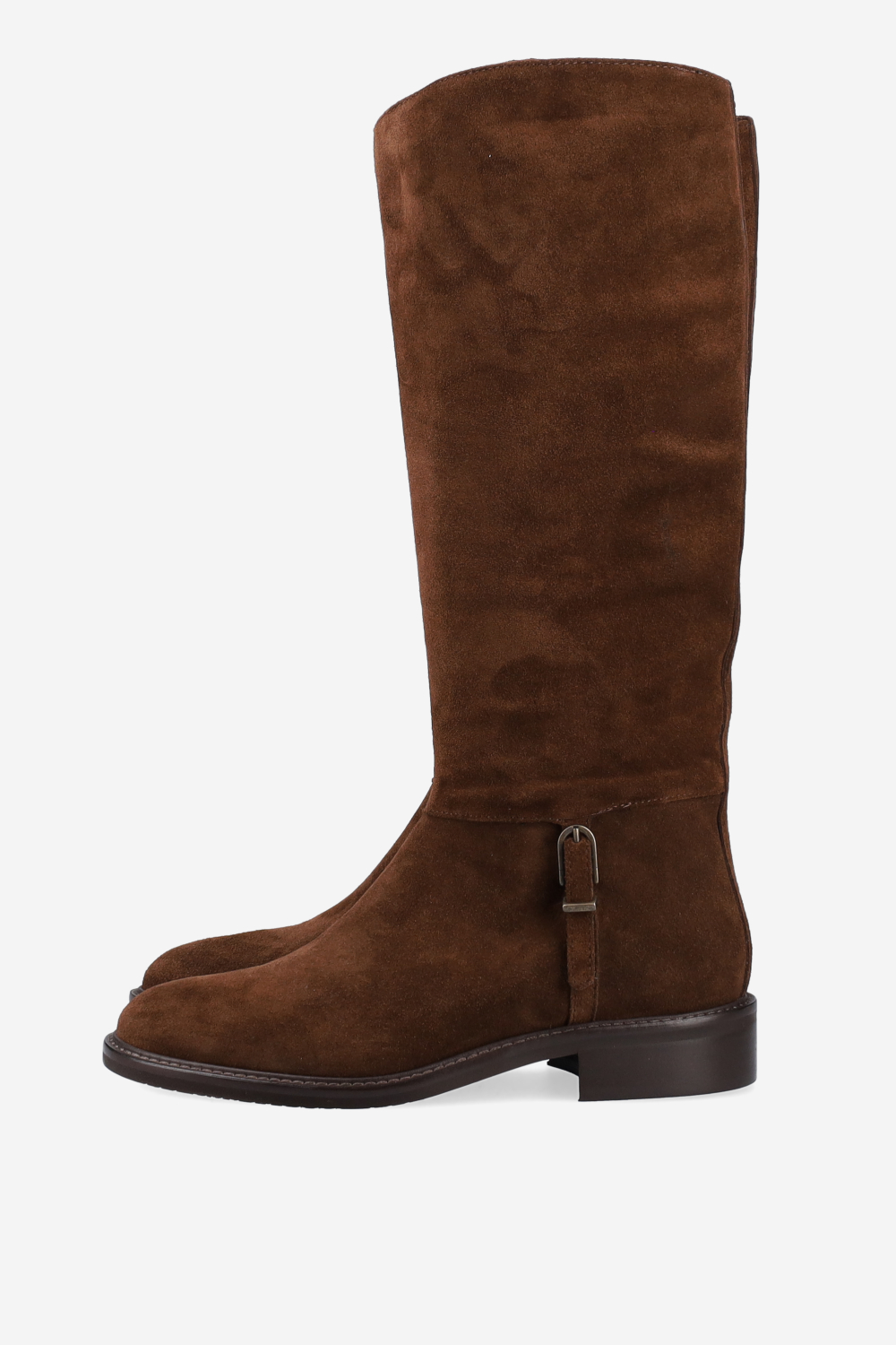 Buckled suede boots