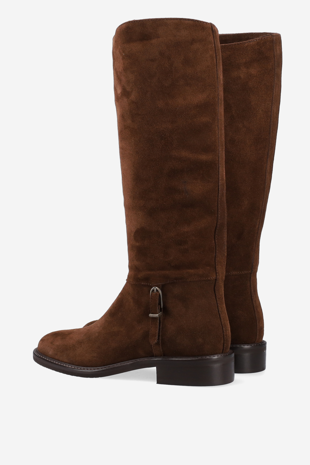 Buckled suede boots