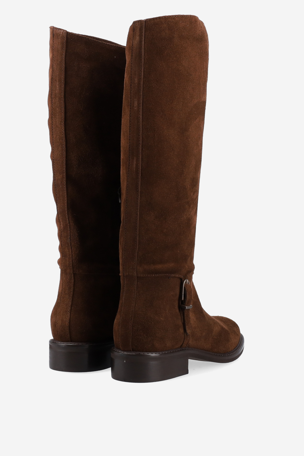 Buckled suede boots