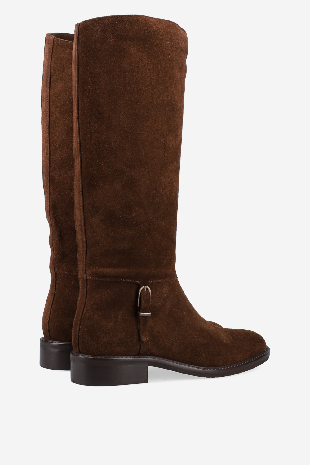 Buckled suede boots