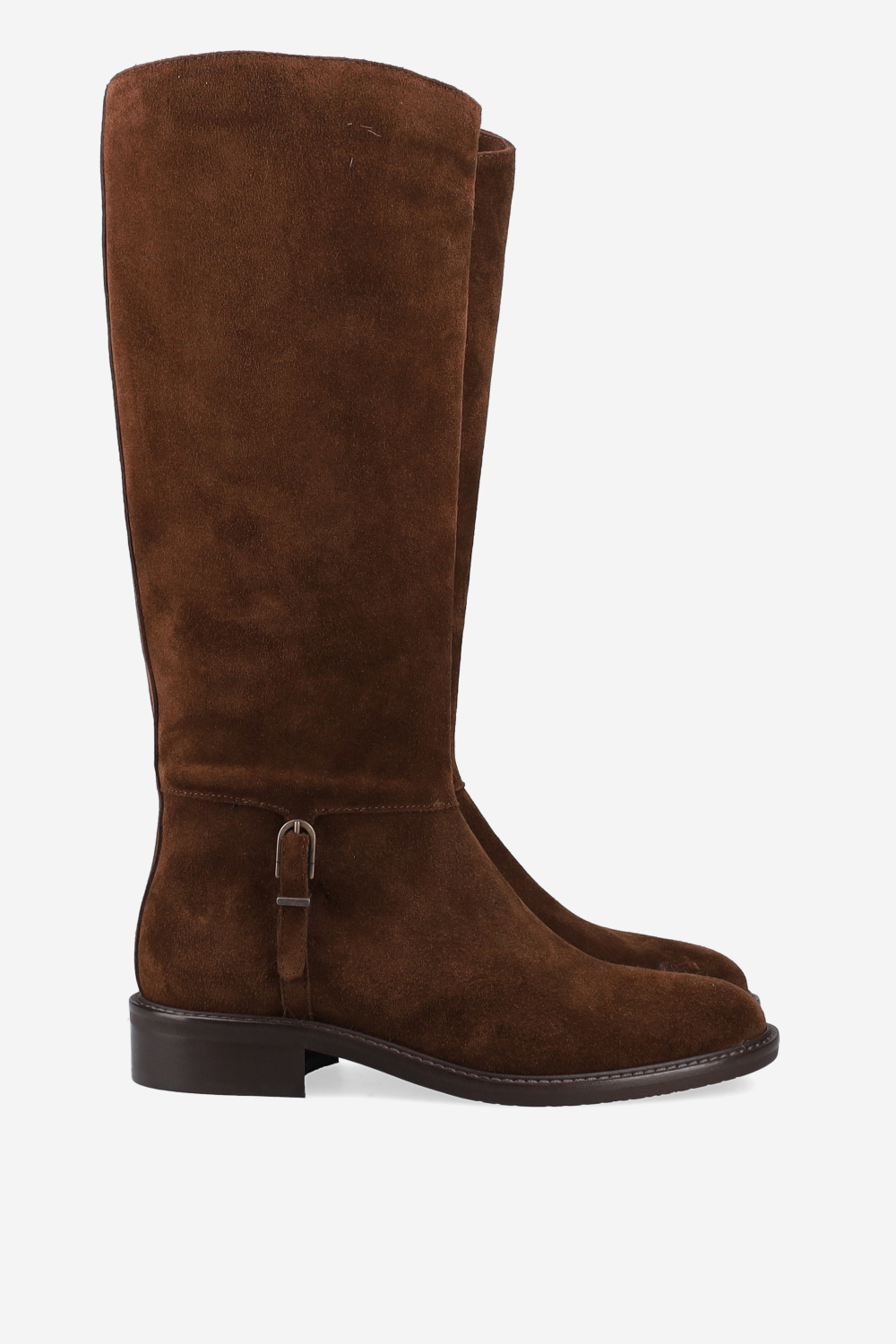 Buckled suede boots