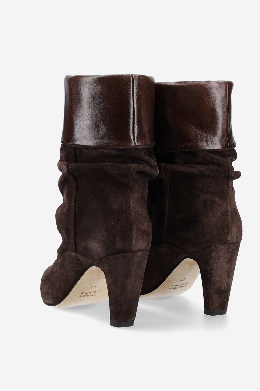 Draped suede ankle boots