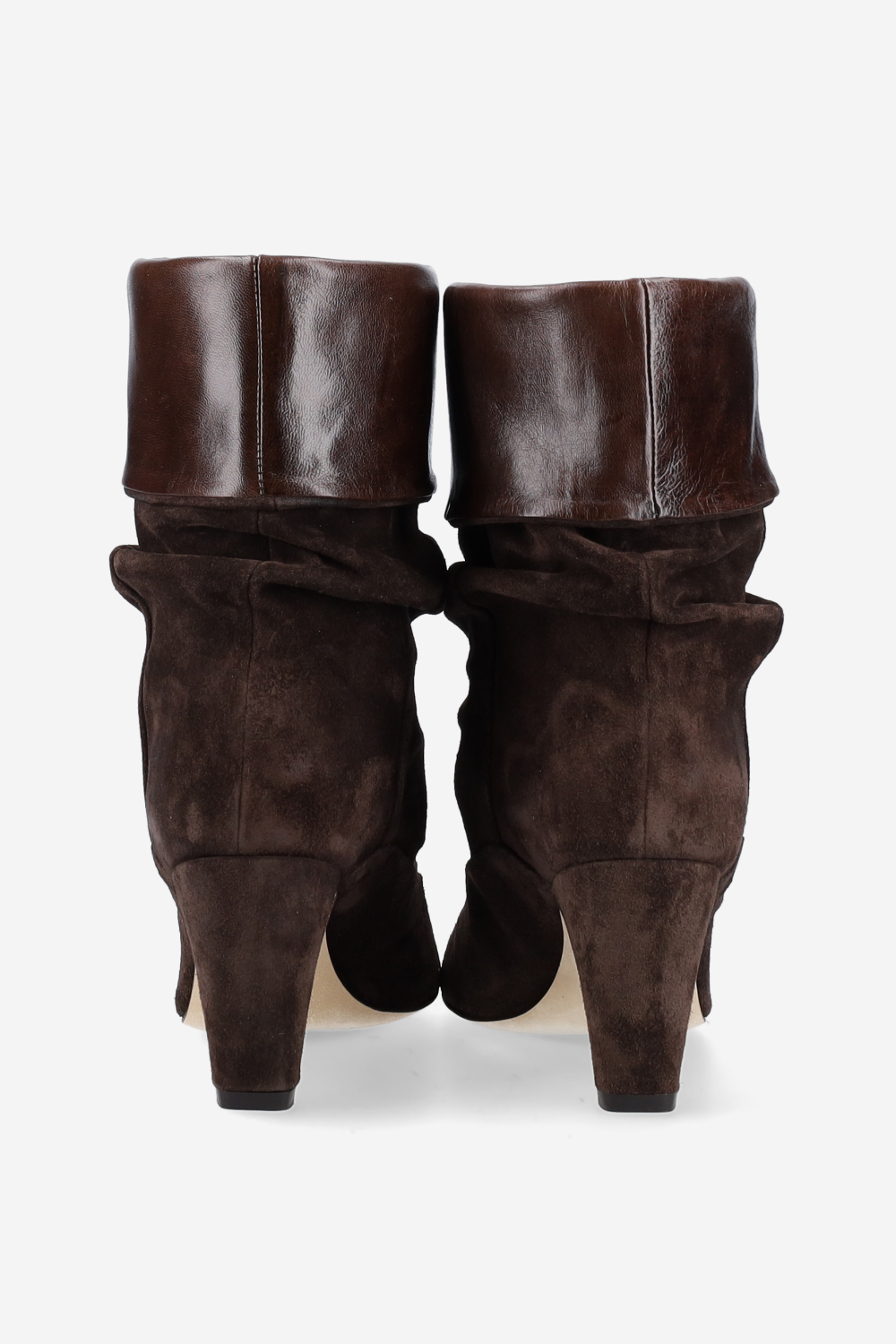 Draped suede ankle boots