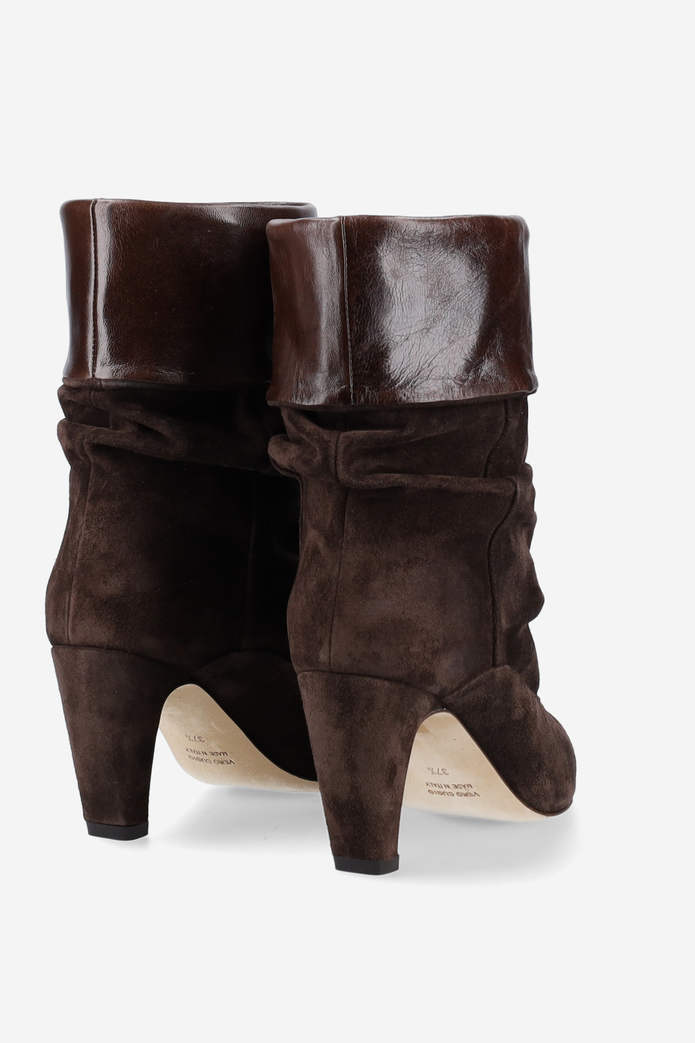 Draped suede ankle boots