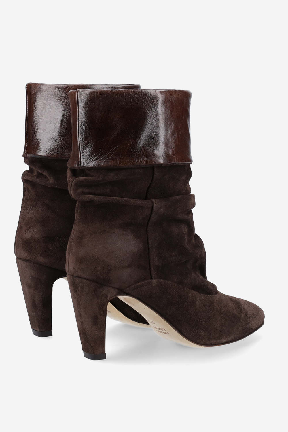 Draped suede ankle boots