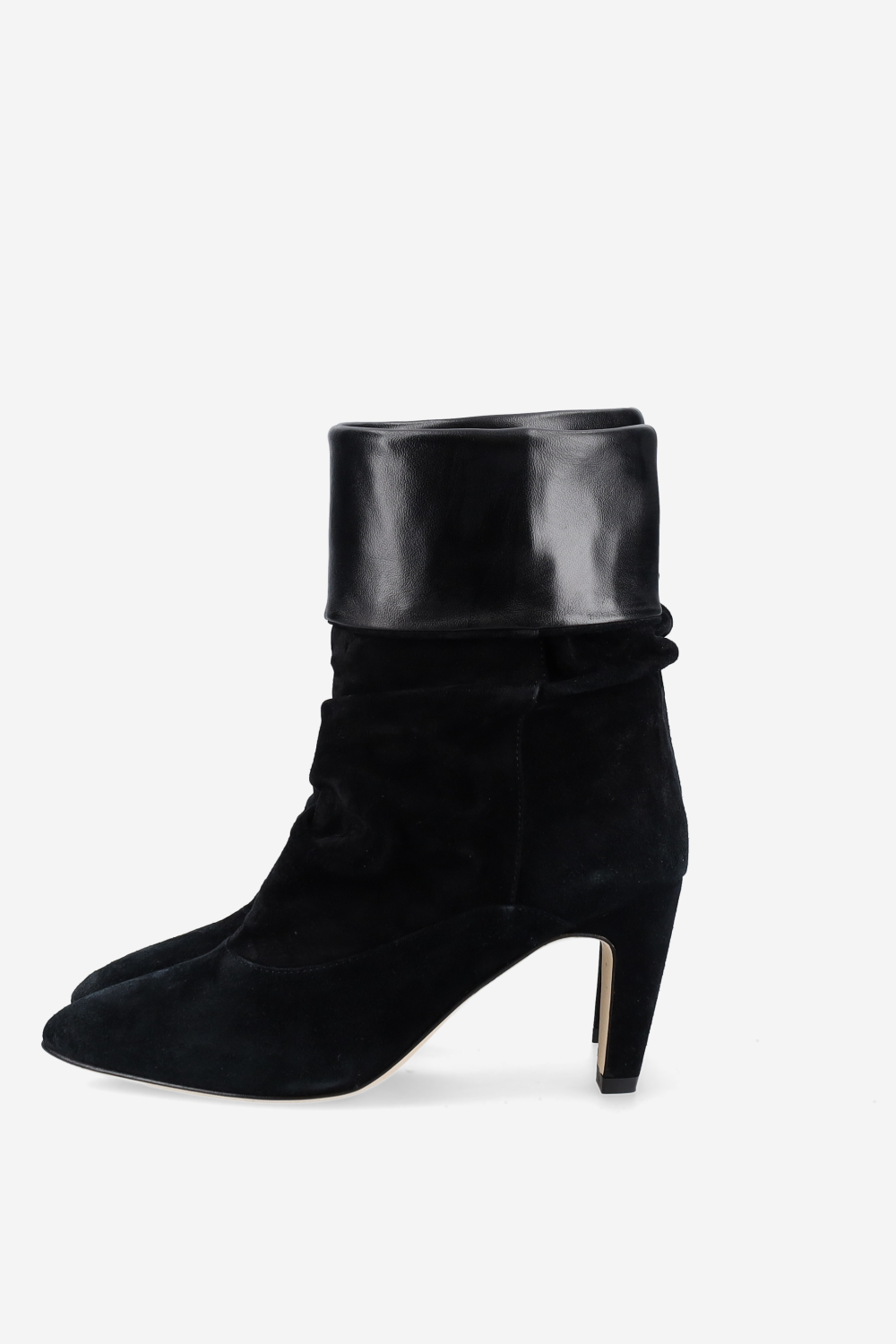 Draped suede ankle boots