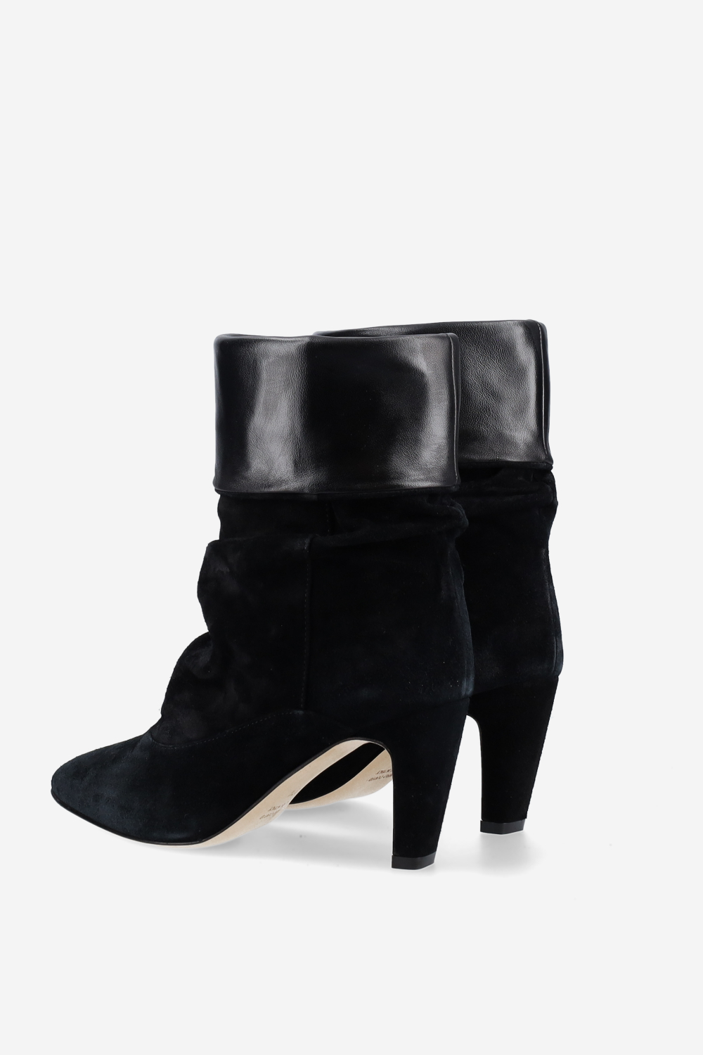 Draped suede ankle boots