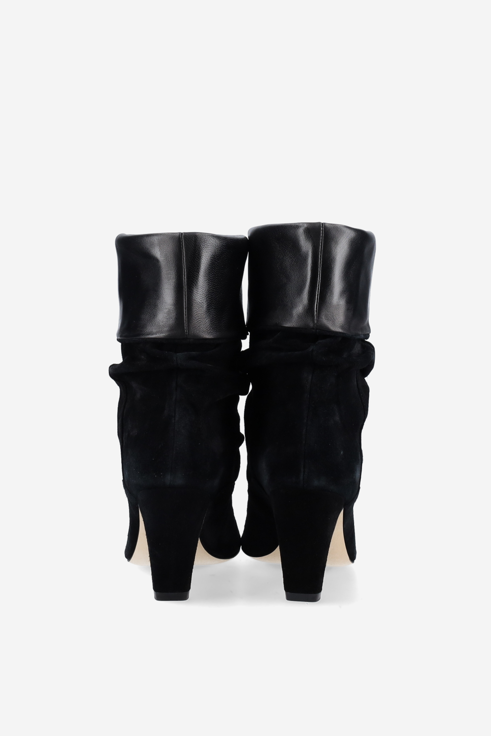 Draped suede ankle boots