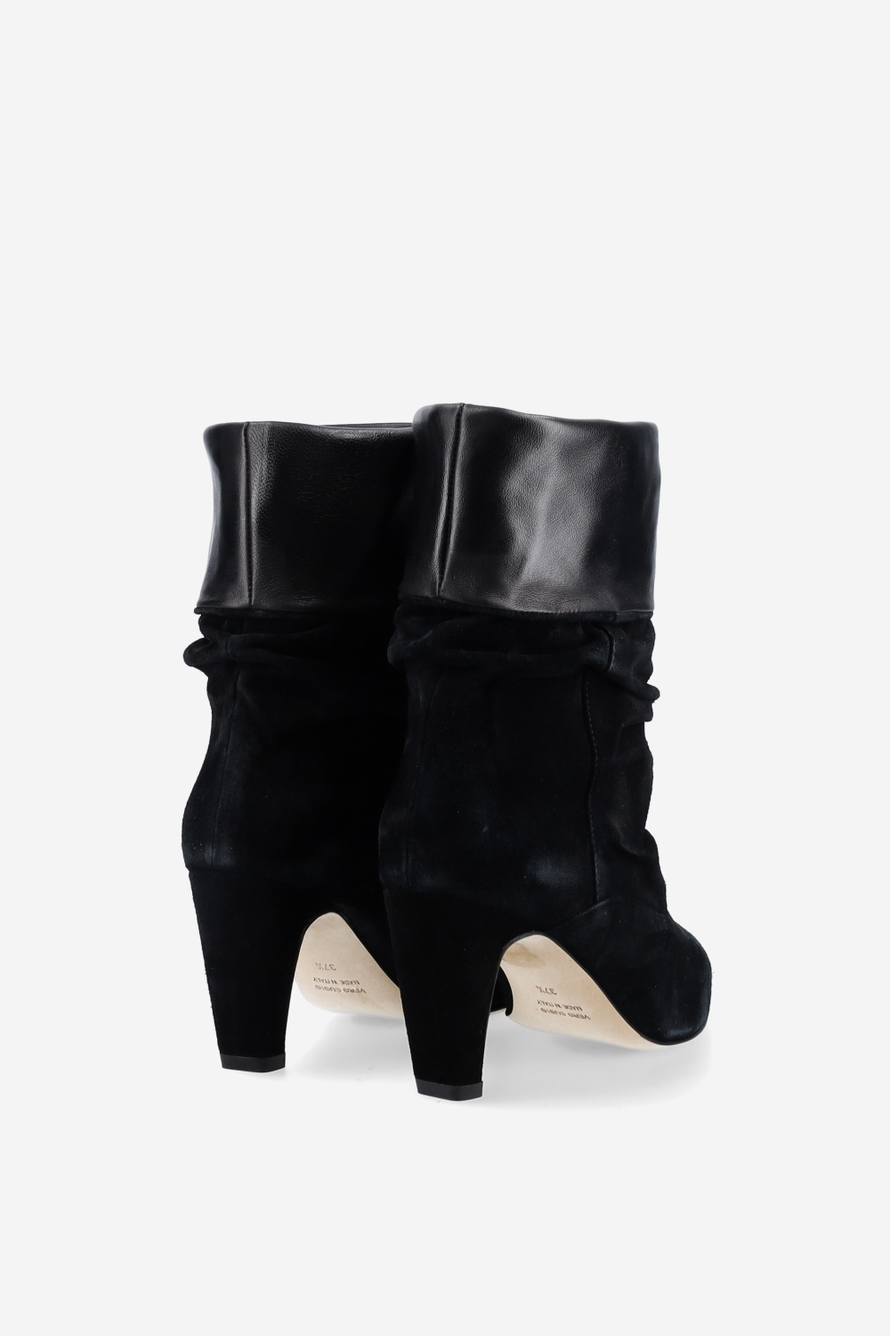 Draped suede ankle boots