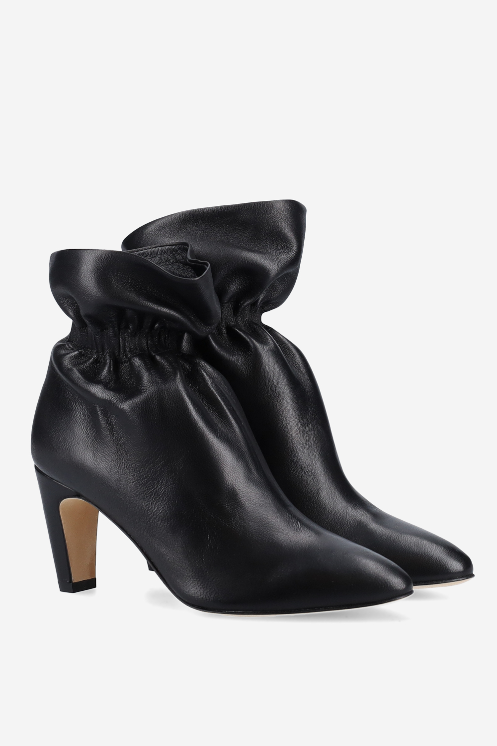 Wrinkle leather ankle boots