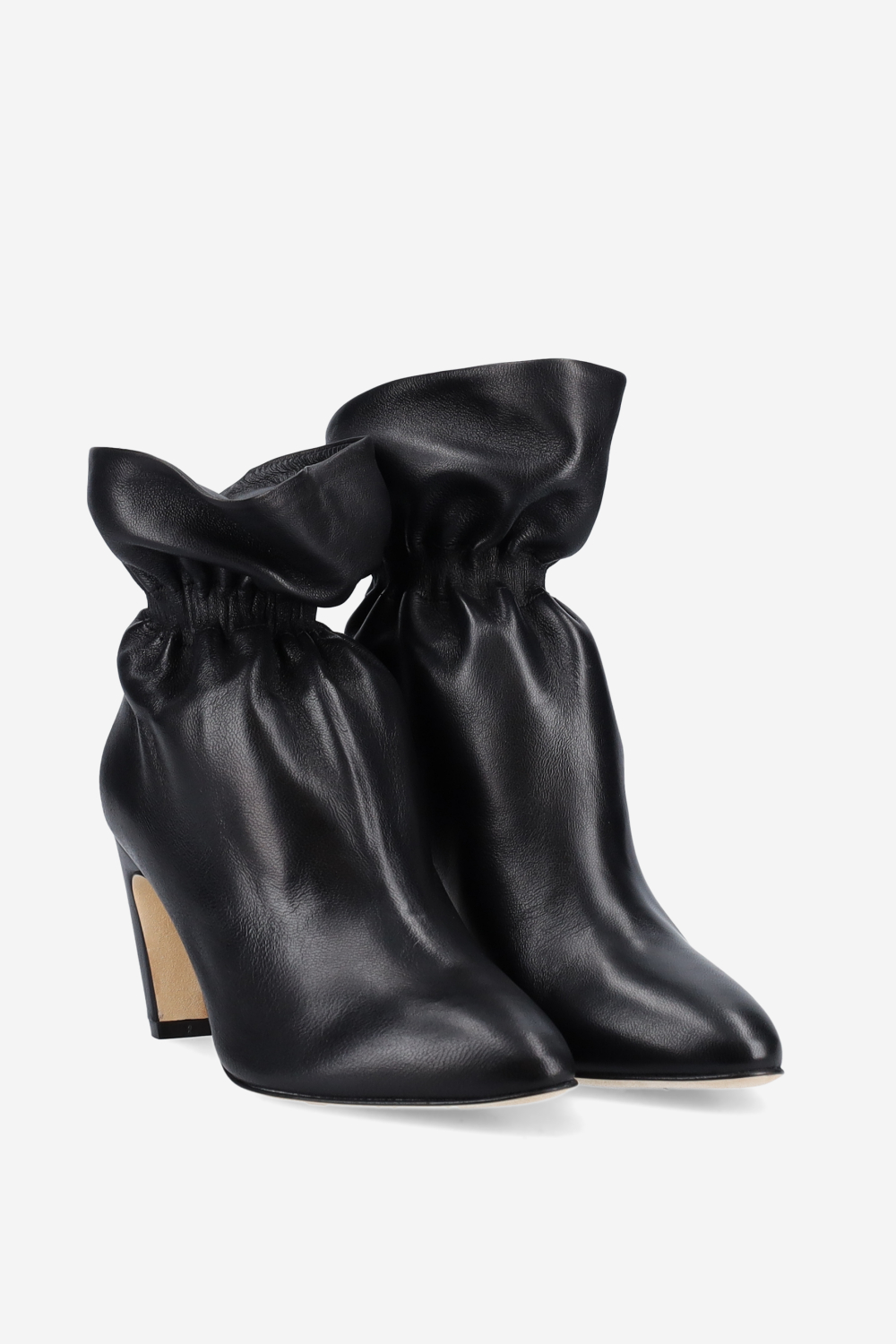 Wrinkle leather ankle boots
