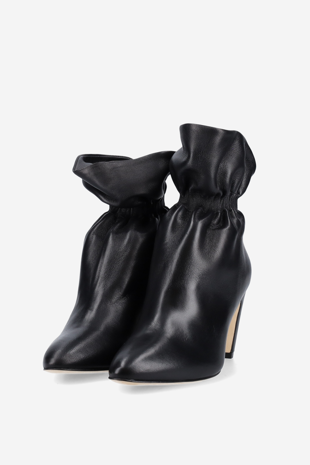 Wrinkle leather ankle boots