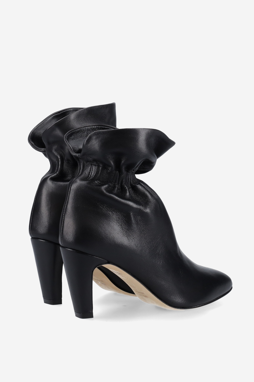 Wrinkle leather ankle boots