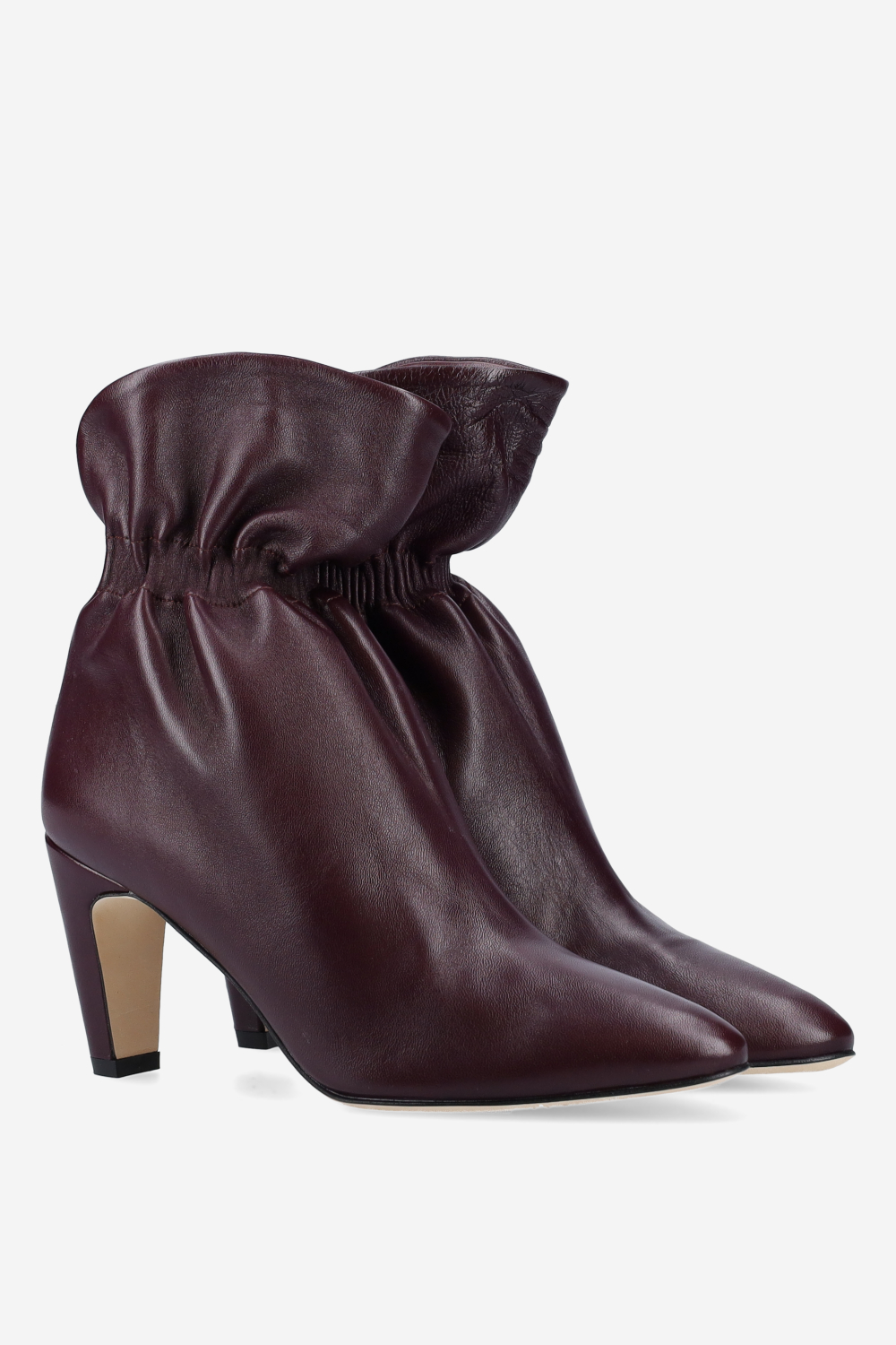 Wrinkle leather ankle boots