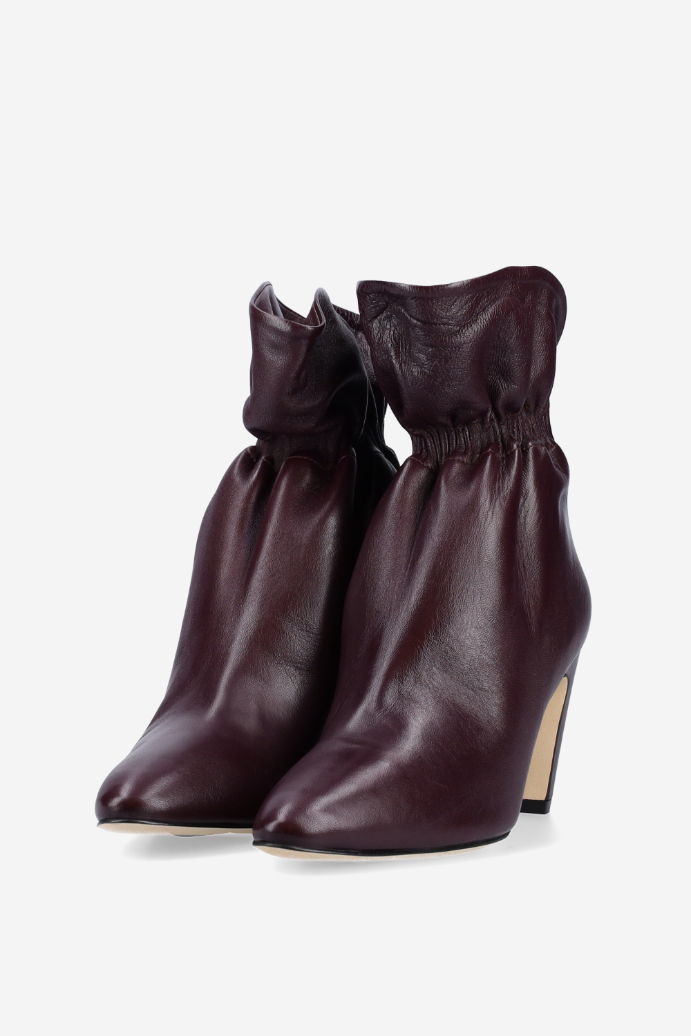 Wrinkle leather ankle boots