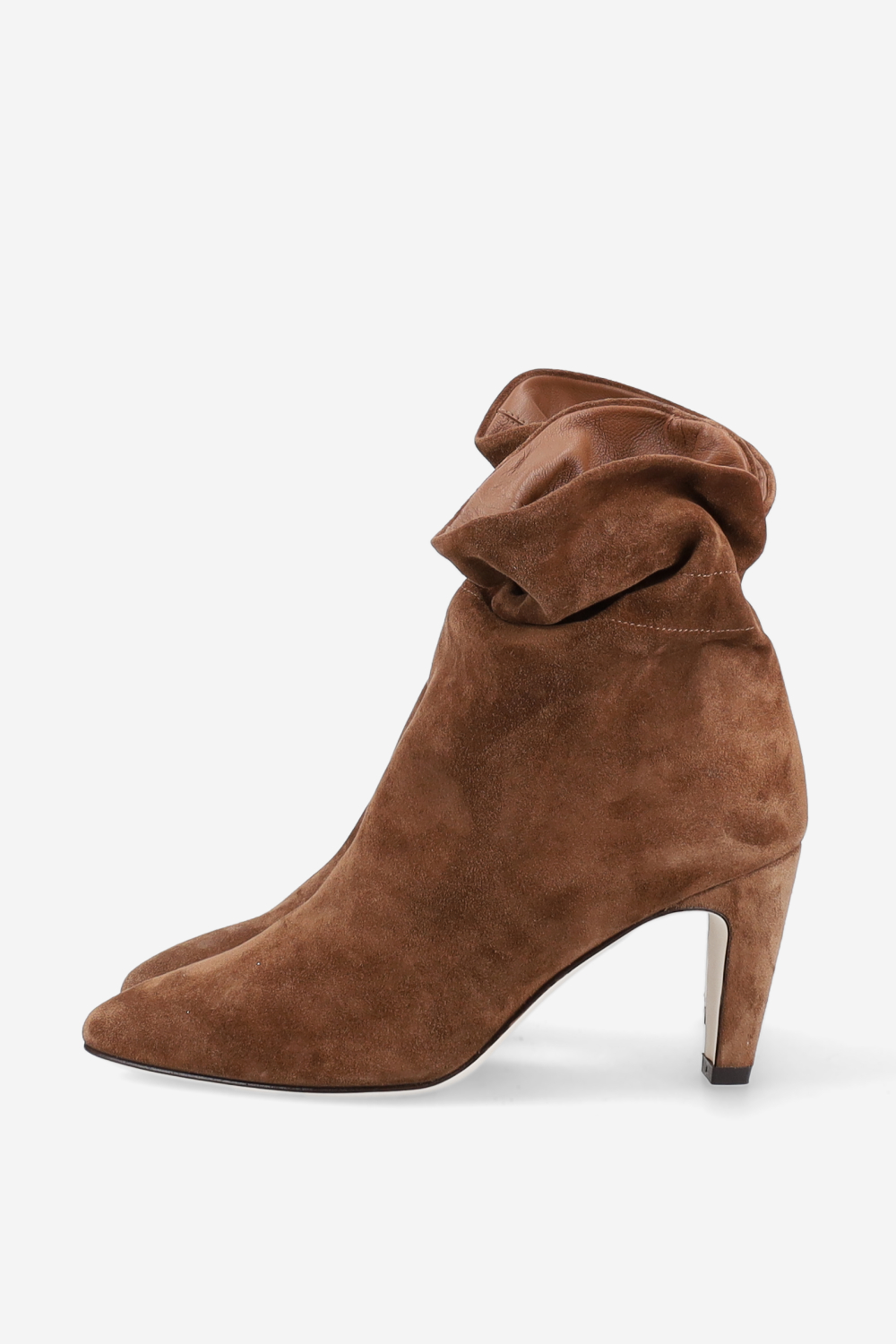 Wrinkle suede ankle boots