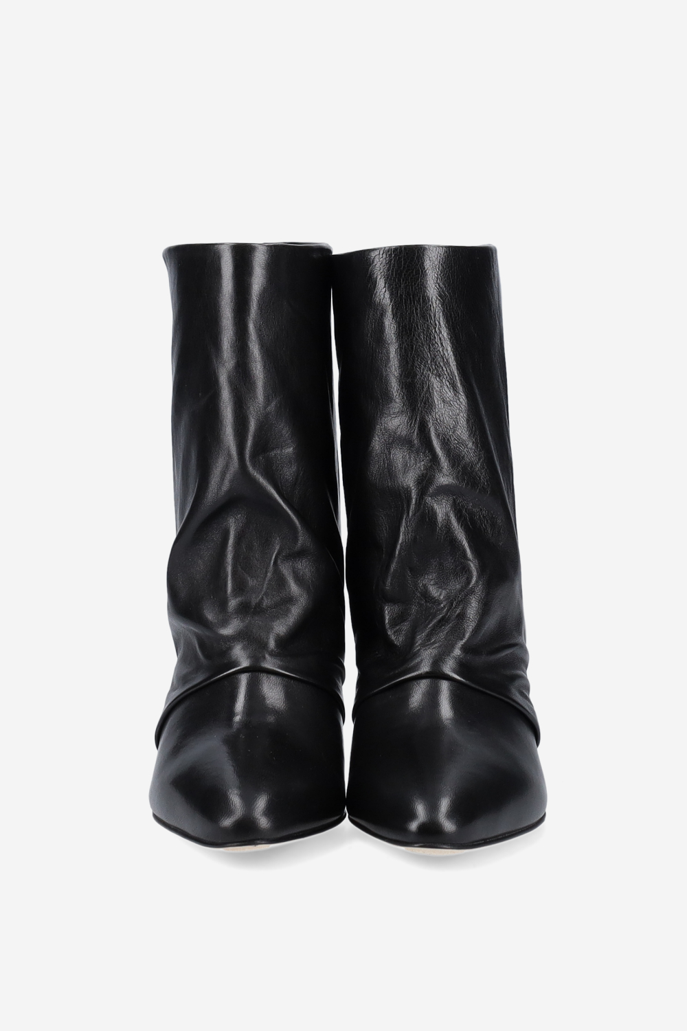 Pointed-toe leather ankle boots