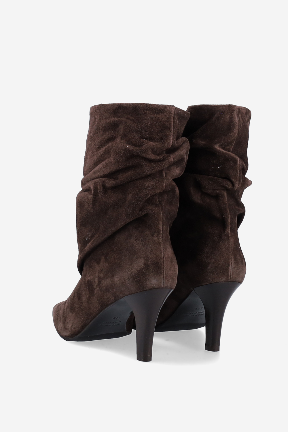 Draped suede ankle boots