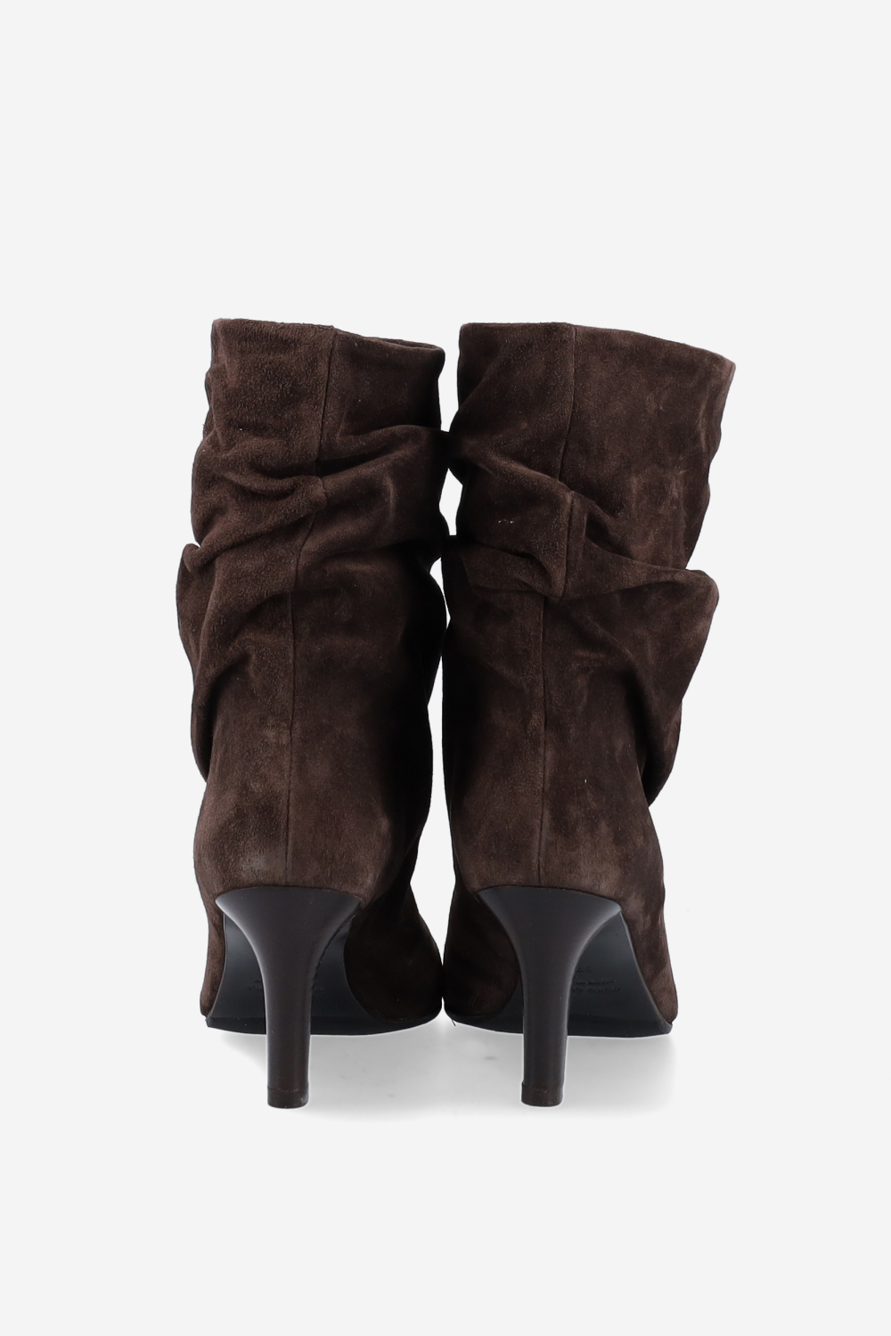 Draped suede ankle boots
