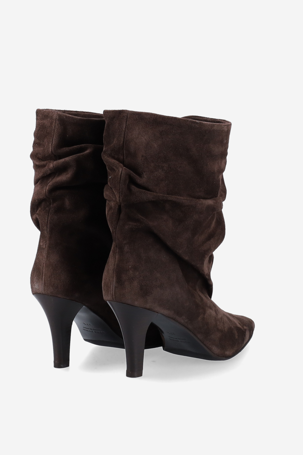Draped suede ankle boots