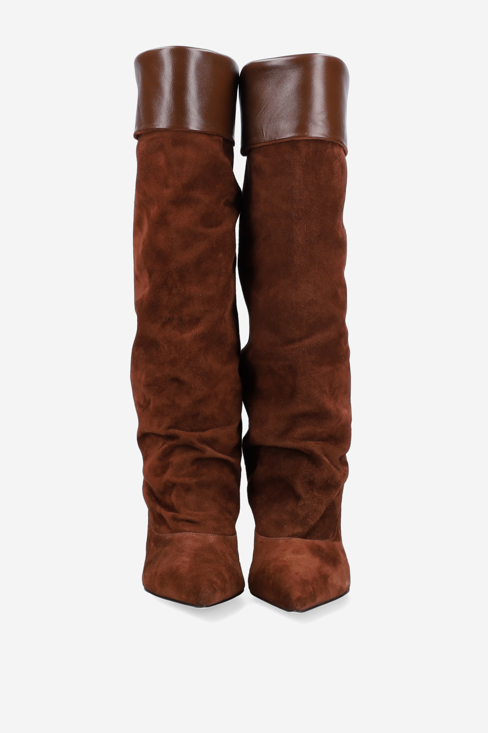 Fold-over suede boots