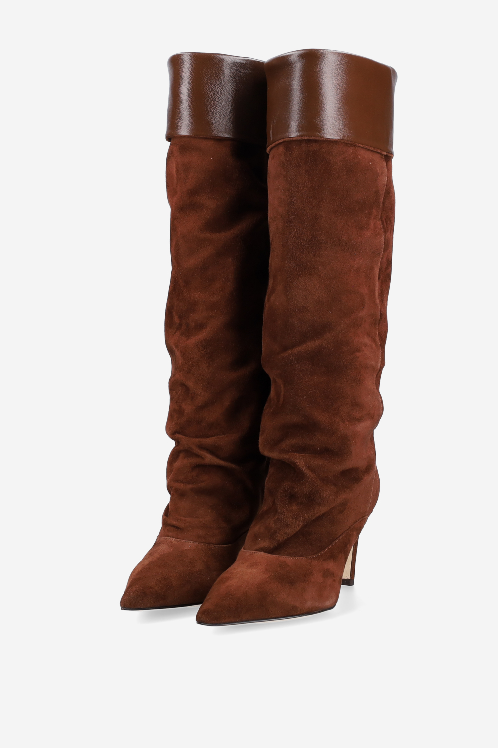 Fold-over suede boots