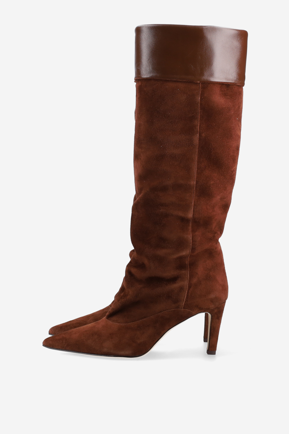 Fold-over suede boots