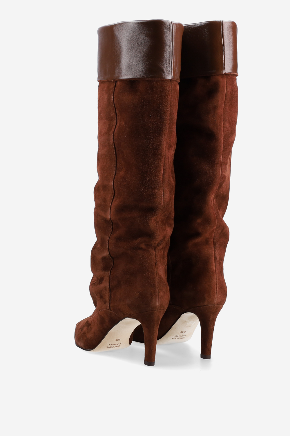 Fold-over suede boots
