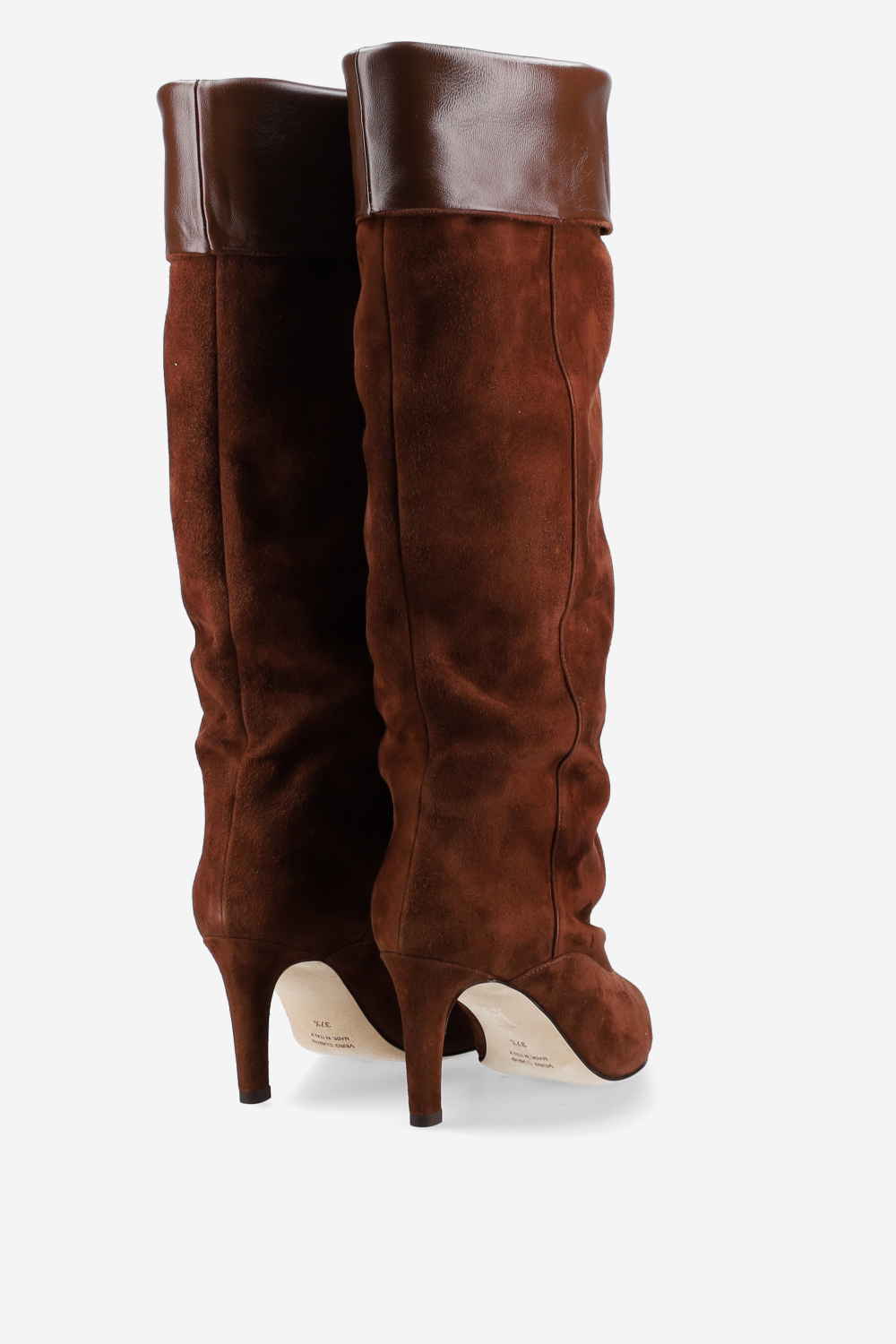 Fold-over suede boots