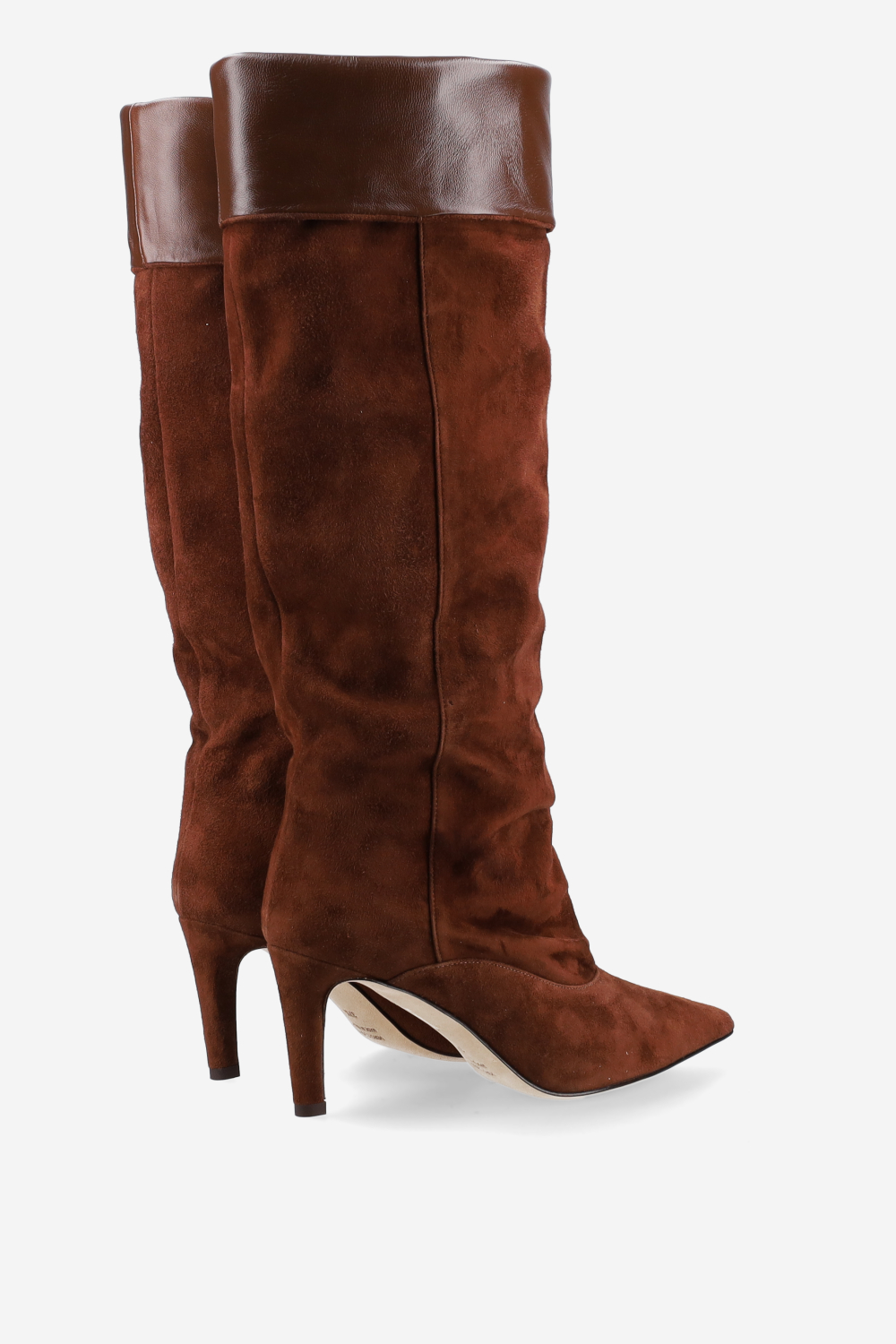 Fold-over suede boots
