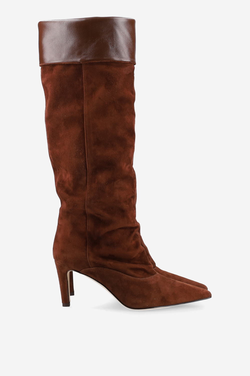 Fold-over suede boots