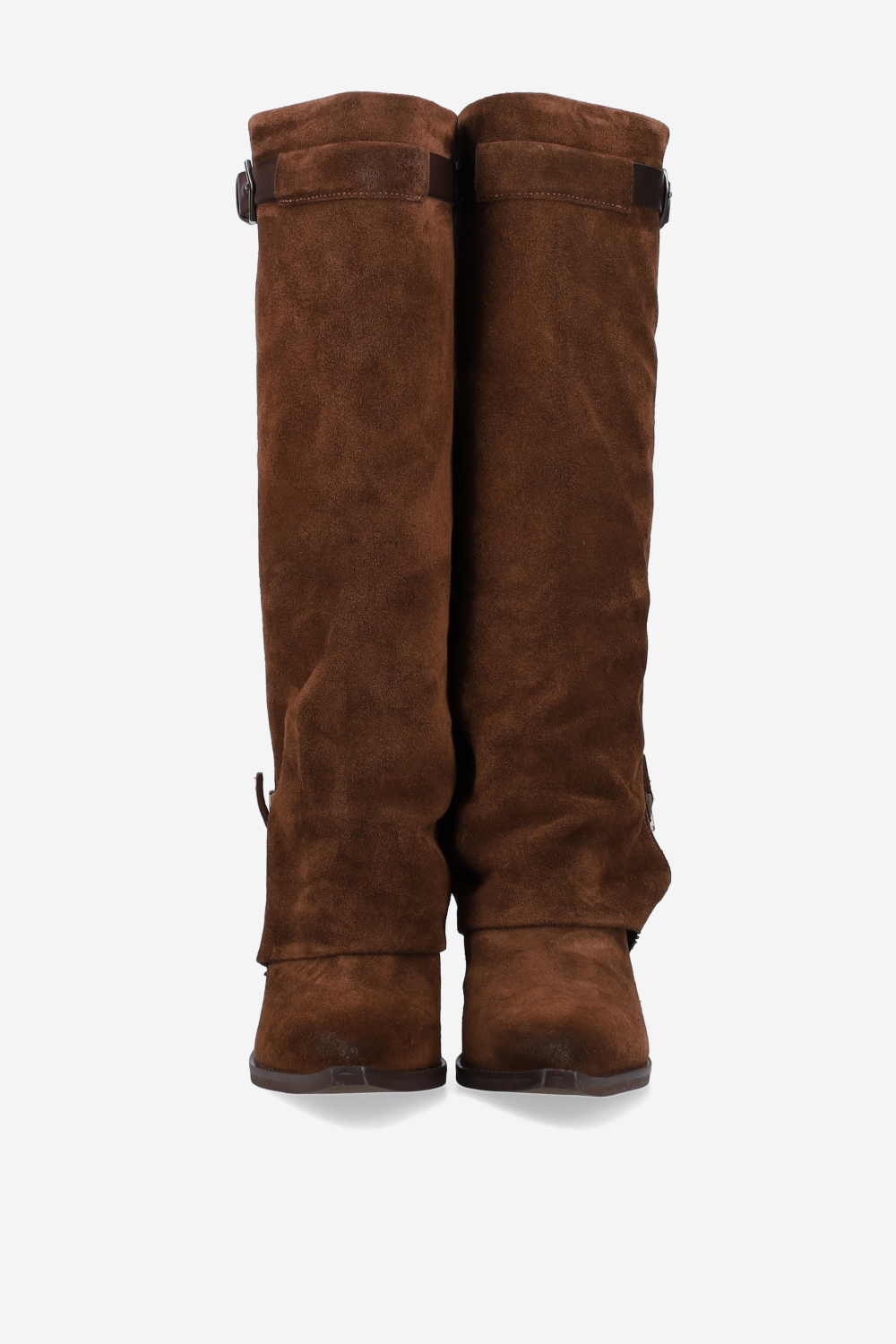 Fold-over suede boots